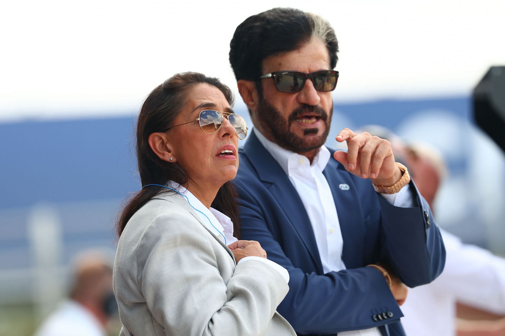 Shaila-Ann Rao with Mohammed ben Sulayem during qualifying ahead of the F1 Grand Prix of Miami - Source: Getty